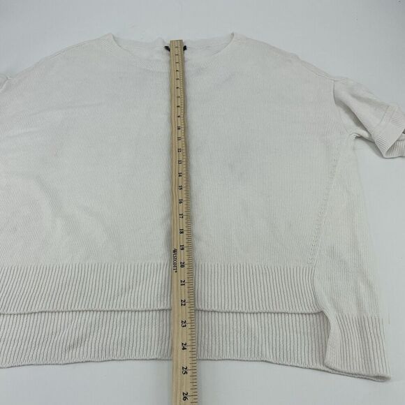 Eileen Fisher Sweater Women's Organic Linen Medium White Short Sleeve Pullover - Picture 7 of 8